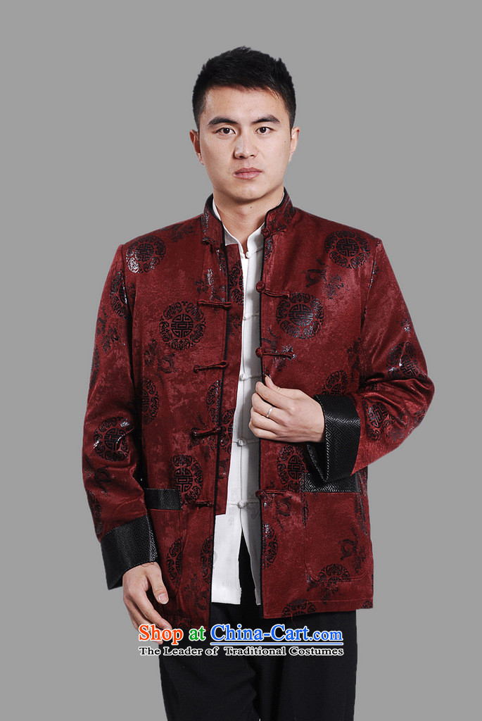 Min Joseph men's jacket water Sable Hair Tang Add Tang dynasty lint-free men long-sleeved sweater Chinese Dragon Tang blouses dark red M picture, prices, brand platters! The elections are supplied in the national character of distribution, so action, buy now enjoy more preferential! As soon as possible.