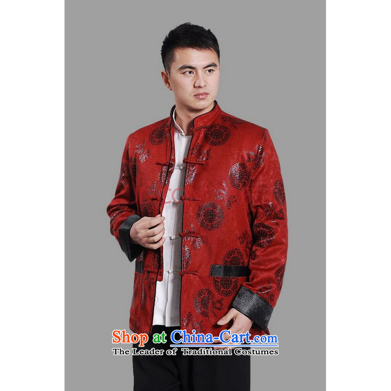Min Joseph men's jacket water Sable Hair Tang Add Tang dynasty lint-free men long-sleeved sweater Chinese Dragon Tang blouses dark red M Min Joseph shopping on the Internet has been pressed.