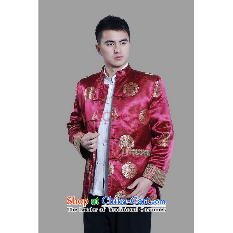Min Joseph Men's Jackets thick cotton plus add-Tang Tang replacing men long-sleeved sweater Chinese Dragon Tang blouses -C on cyan XXXL, Min Joseph shopping on the Internet has been pressed.