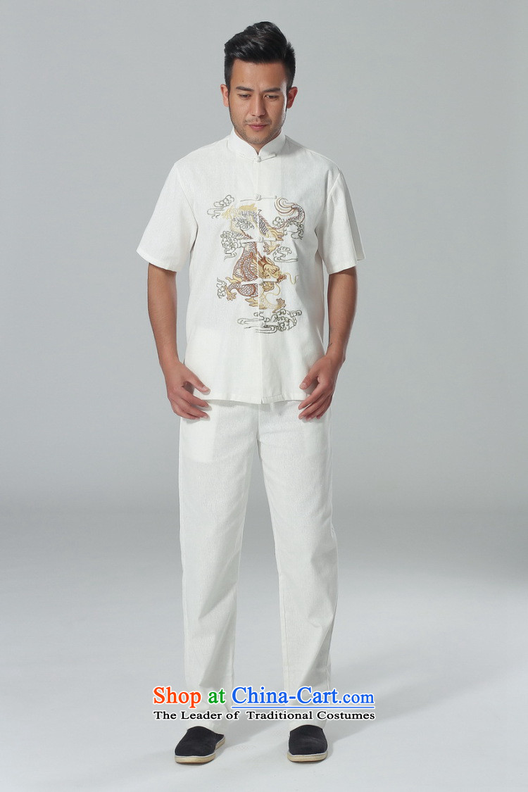 The elderly in the Arthur Min Tang dynasty male summer cotton linen collar Chinese Tai Chi Man serving short-sleeve kit for larger men's kung fu kit white L picture, prices, brand platters! The elections are supplied in the national character of distribution, so action, buy now enjoy more preferential! As soon as possible.