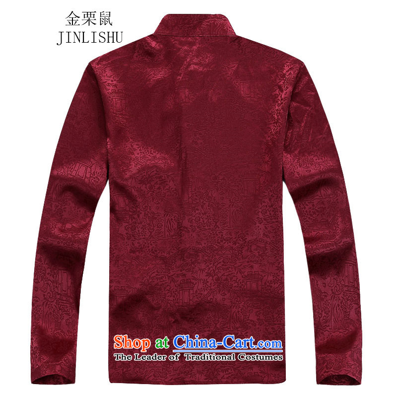Kanaguri Mouse 2015 fall of Chinese long-sleeved men of older men Tang blouses red kit XL, mouse (JINLISHU KANAGURI) , , , shopping on the Internet