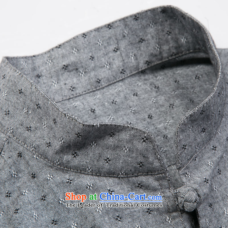 Renowned Chinese clothing products new summer linen stamp men detained for short-sleeved shirt relaxd casual middle-aged short-sleeved T-shirt gray XL, renowned (chiyu) , , , shopping on the Internet