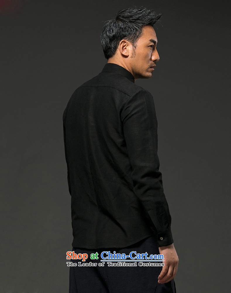 The name of the male long-sleeved natural HANNIZI linen leisure, classic Chinese shirt low wind loose solid color black XXL pictures Tang, prices, brand platters! The elections are supplied in the national character of distribution, so action, buy now enjoy more preferential! As soon as possible.