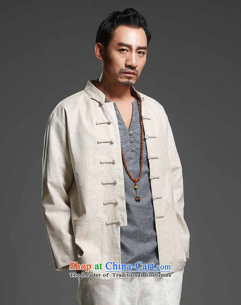 Name of HANNIZI China wind cotton linen men tray clip collar Tang dynasty retro men who are ethnic long sleeved shirt gray M picture, prices, brand platters! The elections are supplied in the national character of distribution, so action, buy now enjoy more preferential! As soon as possible.