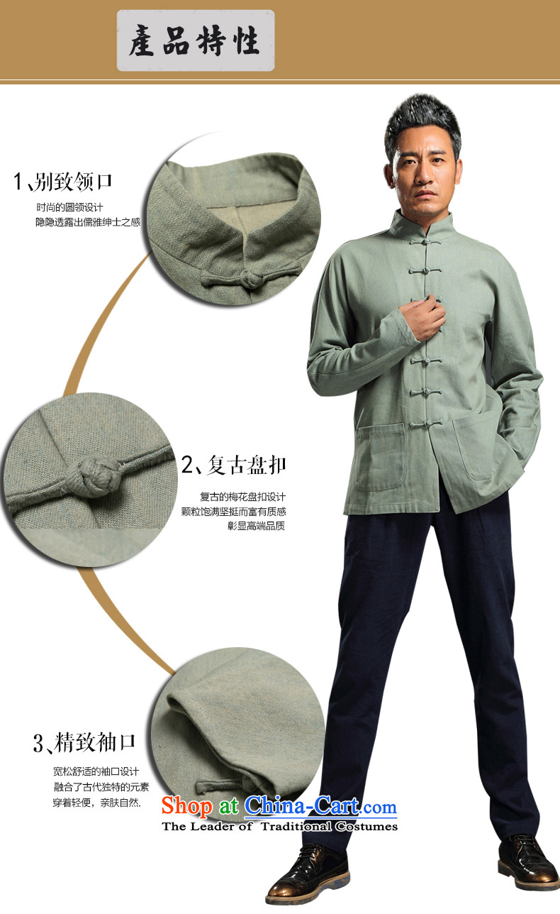 China wind retro HUNNZ Tang Dynasty Chinese collar up long-sleeved detained leisure minimalist national costumes men married Green 185 pictures, prices, brand platters! The elections are supplied in the national character of distribution, so action, buy now enjoy more preferential! As soon as possible.