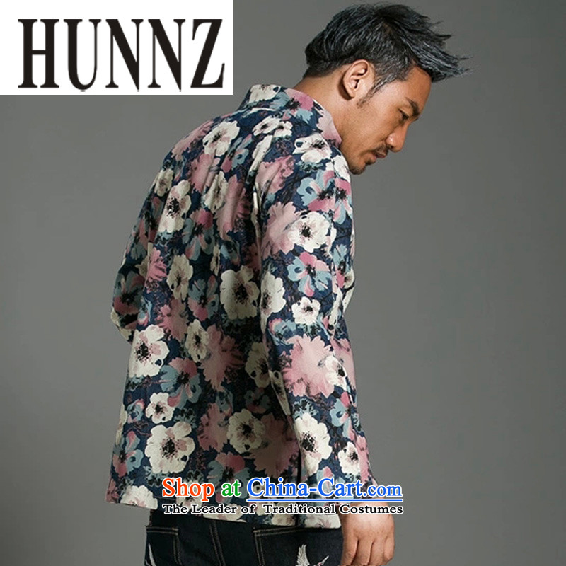 Trendy Stamp   HUNNZ long-sleeved China wind collar disc detained Tang Dynasty Chinese men's jackets suit L,HUNNZ,,, improved shopping on the Internet
