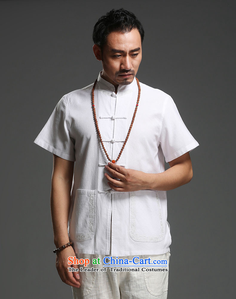 Renowned Chinese Services 2015 Spring/Summer of leisure linen men short-sleeved leisure male thin cotton linen) installed on the Tang dynasty white men casual XXL picture, prices, brand platters! The elections are supplied in the national character of distribution, so action, buy now enjoy more preferential! As soon as possible.