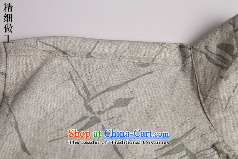 Renowned Chinese service men Tang dynasty cotton linen collar short-sleeved shirt stamp loose China wind and trendy Chinese men light gray XXL picture, prices, brand platters! The elections are supplied in the national character of distribution, so action, buy now enjoy more preferential! As soon as possible.