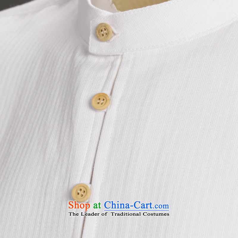 New products of traditional Chinese HUNNZ wind cotton linen men Tang Dynasty Chinese long-sleeved T-shirt, Han-thin male cheongsams ball-white 175,HUNNZ,,, Services Online Shopping