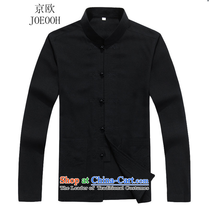 Beijing OSCE Tang Dynasty Package long-sleeved Han-men in both the father and black shirt with olderXL