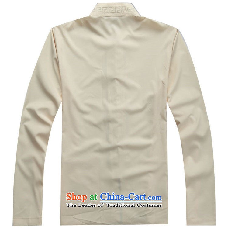 Beijing New OSCE Tang dynasty male Kit Chinese Cheongsams father load long-sleeved shirt, beige kit kung fu L picture, prices, brand platters! The elections are supplied in the national character of distribution, so action, buy now enjoy more preferential! As soon as possible.