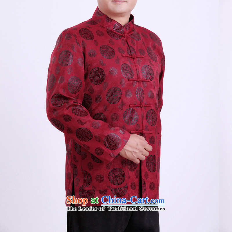 Mr Rafael Hui Kai new Timor Man Tang dynasty autumn and winter coats and long-sleeved in Tang Dynasty older men Tang blouses 13,142 Red 165/ Winter, The Sze cotton folder Kai , , , shopping on the Internet
