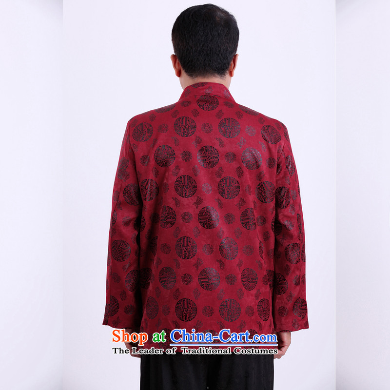 Mr Rafael Hui Kai new Timor Man Tang dynasty autumn and winter coats and long-sleeved in Tang Dynasty older men Tang blouses 13,142 Red 165/ Winter, The Sze cotton folder Kai , , , shopping on the Internet