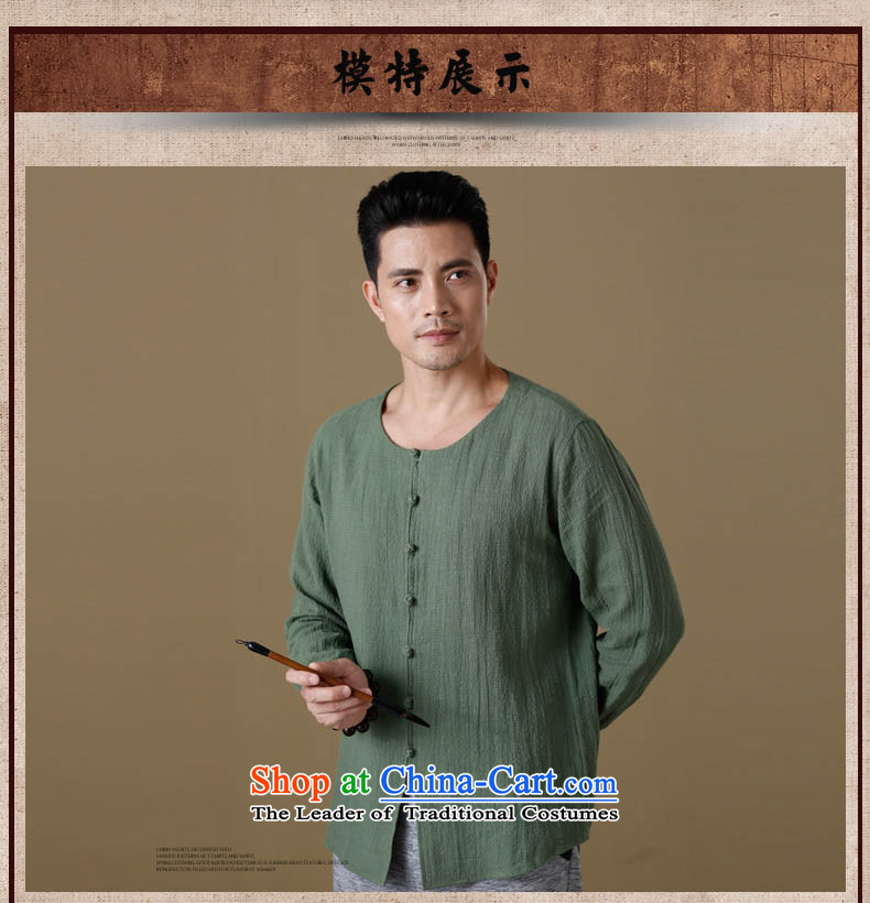 Tang Dynasty and long-sleeved round-neck collar thin cotton linen jacket, serving Chinese Nation retreat retro-ball-serving simple men Green 180 pictures, prices, brand platters! The elections are supplied in the national character of distribution, so action, buy now enjoy more preferential! As soon as possible.