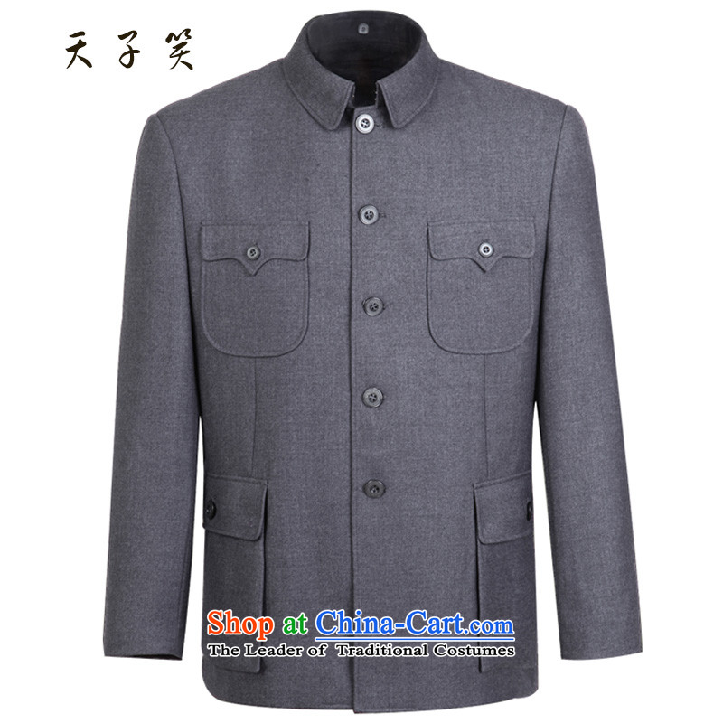 The Emperor smiled in autumn and winter 2015 older Chinese tunic suit the Chinese Men's Mock-Neck gross uniforms spring and autumn jacket? Light Gray76