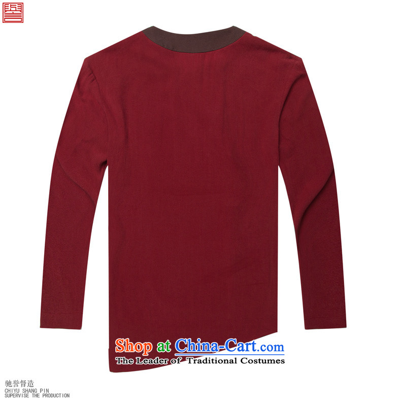 Renowned Chinese Services China wind men long-sleeved cotton linen men casual Chinese Disc detained men Tang dynasty middle-aged peoples individuality clothing red XL Photo, prices, brand platters! The elections are supplied in the national character of distribution, so action, buy now enjoy more preferential! As soon as possible.