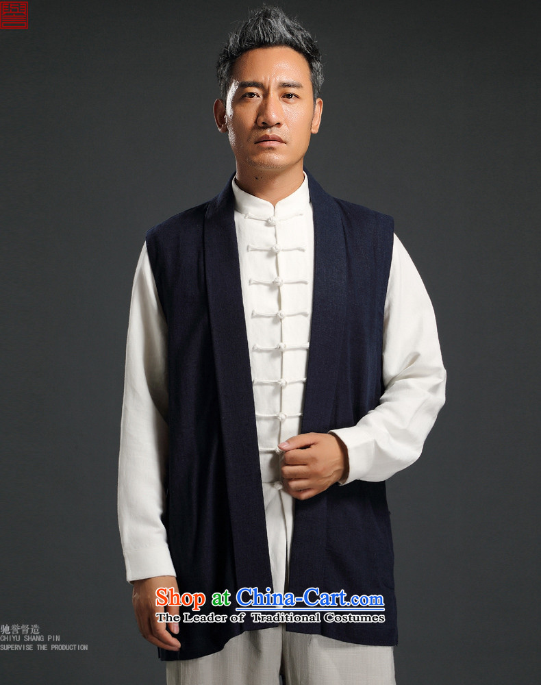 Renowned Chinese Services China wind men vest jacket cotton linen shawl style robes and t-shirt Chinese vest in the autumn of leisure shoulder blue 2XL Photo, prices, brand platters! The elections are supplied in the national character of distribution, so action, buy now enjoy more preferential! As soon as possible.