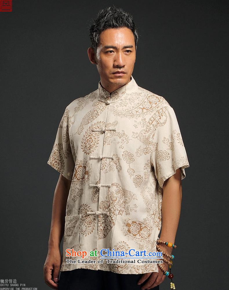 Renowned Chinese Services China wind linen men short-sleeved blouses and middle-aged Tang Chinese Disc detained shirt retro summer men m Yellow 4XL Photo, prices, brand platters! The elections are supplied in the national character of distribution, so action, buy now enjoy more preferential! As soon as possible.