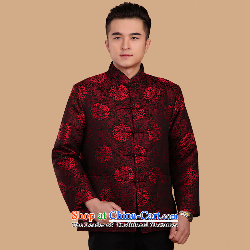 The factory of ex-gratia Tang Dynasty Chinese knots between women and men casual mom and dad golden marriage in spring and autumn older couples jacket N2070 replacing Ms. red clip cotton, Adam elderly .... /2XL, shopping on the Internet