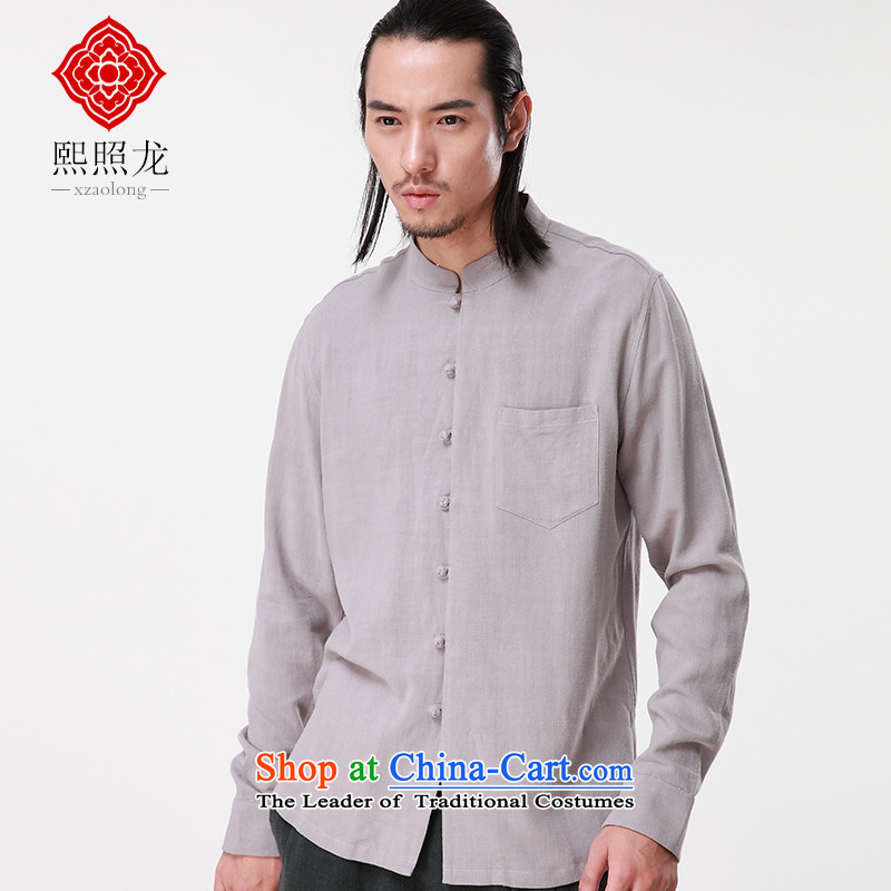 Hee-snapshot lung autumn and winter new Tang dynasty China wind shirt leisure Men's Mock-Neck Shirt, long-sleeved Tang Dynasty Han-White M-hee (XZAOLONG snapshot lung) , , , shopping on the Internet