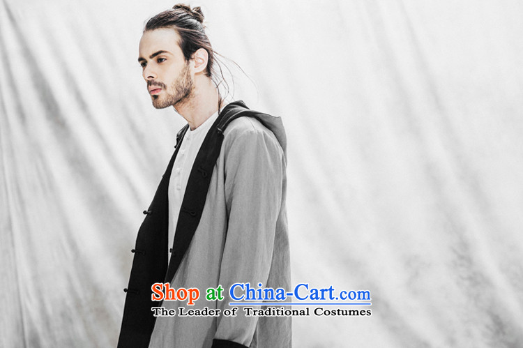 Seventy-tang China wind improvement with cap Tang Dynasty Chinese Antique cap shirt linen clothes autumn male and blouses Original 2-sided wear jacket black S pre-sale 7 days of pictures, prices, brand platters! The elections are supplied in the national character of distribution, so action, buy now enjoy more preferential! As soon as possible.