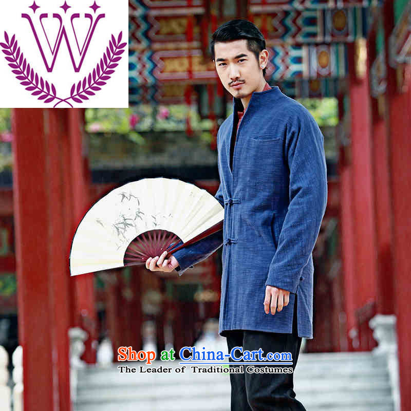 Name of the new products of traditional Chinese Wind linen men Tang Dynasty Chinese long-sleeved sweater disc detained men cotton linen national costumes 190, each option has been pressed blue shopping on the Internet