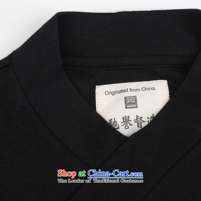 Renowned Chinese clothing retro China wind to fulfill his long-sleeved T-shirt black men Chinese Han-male suite Sau San long-sleeved shirt, forming the basis of the head of the Netherlands autumn black 2XL, renowned (chiyu) , , , shopping on the Internet