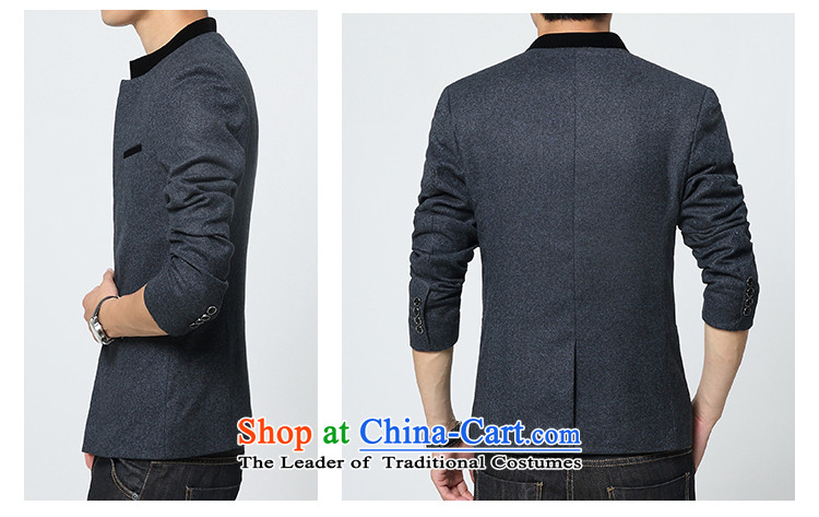 Cayman Jos AD 2015 autumn and winter on men's New Man Tang Dynasty Chinese tunic suit male suit jacket coat Blue M picture, prices, brand platters! The elections are supplied in the national character of distribution, so action, buy now enjoy more preferential! As soon as possible.