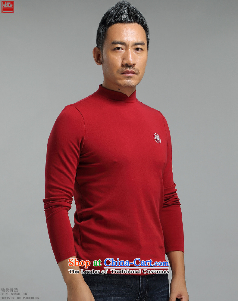 Renowned Tang dynasty autumn and winter male high collar long-sleeved men Chinese tunic long-sleeved T-shirt, forming the Leisure China wind men loose cotton T-shirt modal national wind dark blue L picture, prices, brand platters! The elections are supplied in the national character of distribution, so action, buy now enjoy more preferential! As soon as possible.