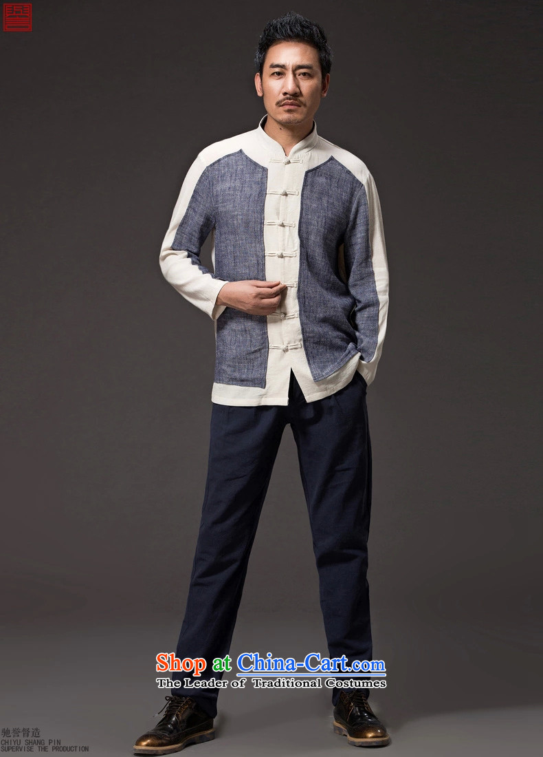 Renowned Tang dynasty China wind male Han-men linen shirt cheongsams long-sleeved Sau San Chinese Men's Shirt clip and disk spring and autumn gray T-shirt XXXL picture, prices, brand platters! The elections are supplied in the national character of distribution, so action, buy now enjoy more preferential! As soon as possible.
