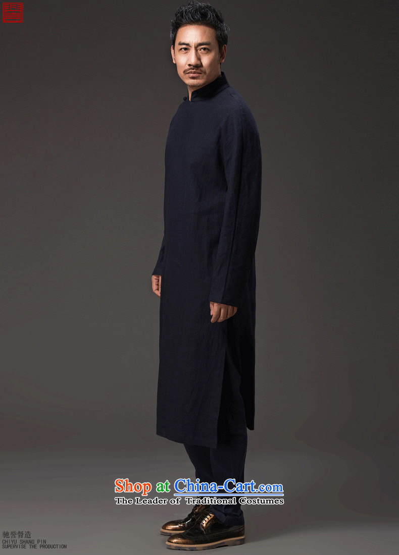 Renowned Tang dynasty large long-sleeved jacket in the use of improved Han-ball-service is relaxd spiritual badges of male China wind cotton linen clothes dark blue L picture, prices, brand platters! The elections are supplied in the national character of distribution, so action, buy now enjoy more preferential! As soon as possible.