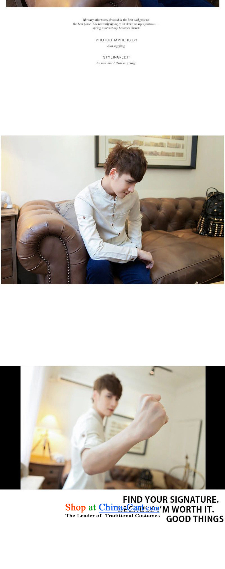 Dan Jie Shi 2015 Autumn New China wind retro long-sleeved shirt with men linen stylish Solid Color Mock-Neck Shirt cotton linen Sau San Tong replacing men and low carbon 170/88 picture, prices, brand platters! The elections are supplied in the national character of distribution, so action, buy now enjoy more preferential! As soon as possible.
