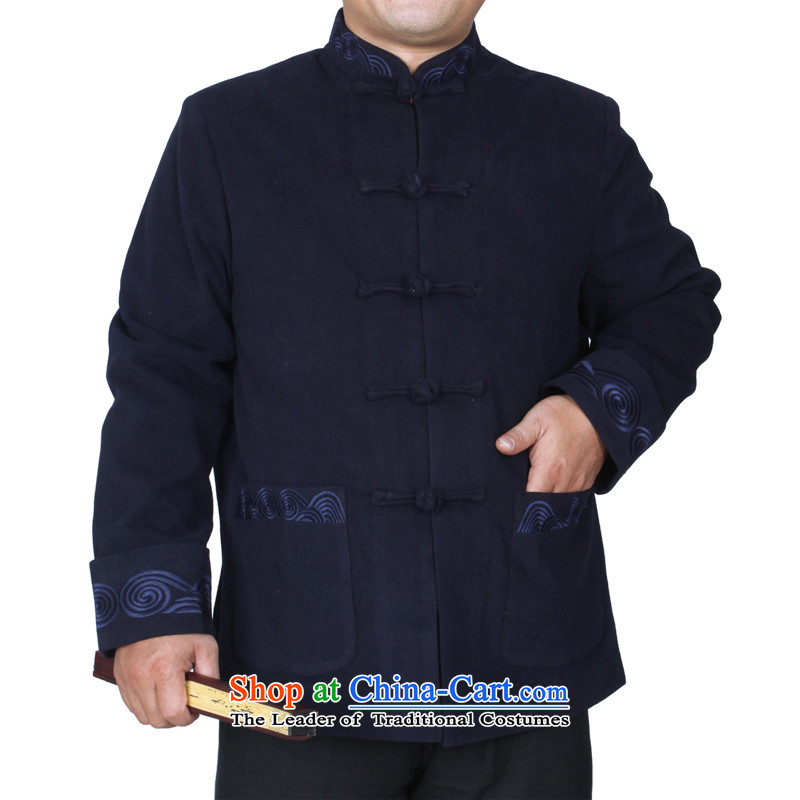 The Cave of the elderly 15 autumn and winter new upscale Chinese men's jackets solid color embroidery in older men Y766 Tang Dynasty Emerald 170, Adam and Eve elderly shopping on the Internet has been pressed.