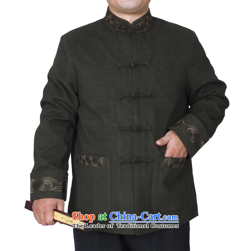 The Cave of the elderly 15 autumn and winter new upscale Chinese men's jackets solid color embroidery in older men Y766 Tang Dynasty Emerald 170, Adam and Eve elderly shopping on the Internet has been pressed.