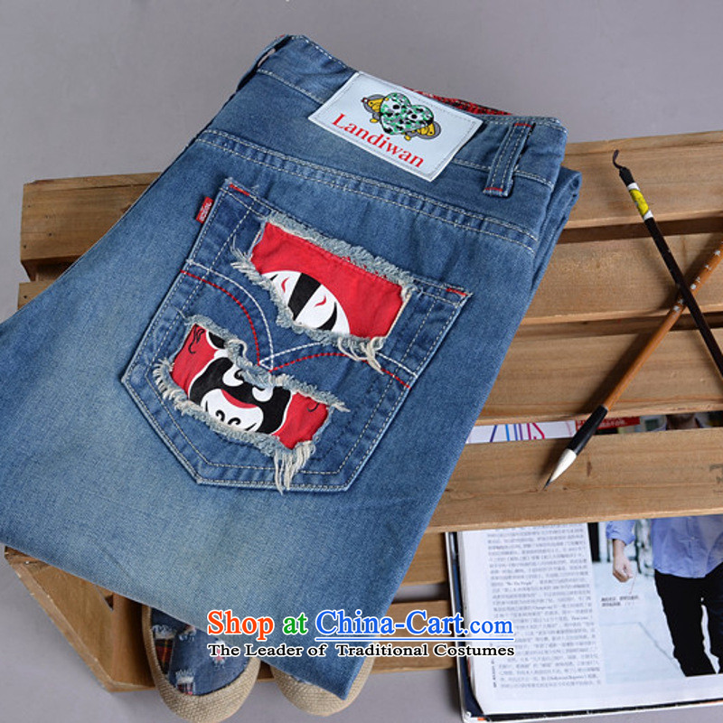 Dan Jie Shi 2015 new stamp jeans and cowboy trousers embroidery beggar trousers Korean leisure trend of Sau San Harlan jeans , 28, 731 Bin Laden James (DANJIESHI) , , , shopping on the Internet