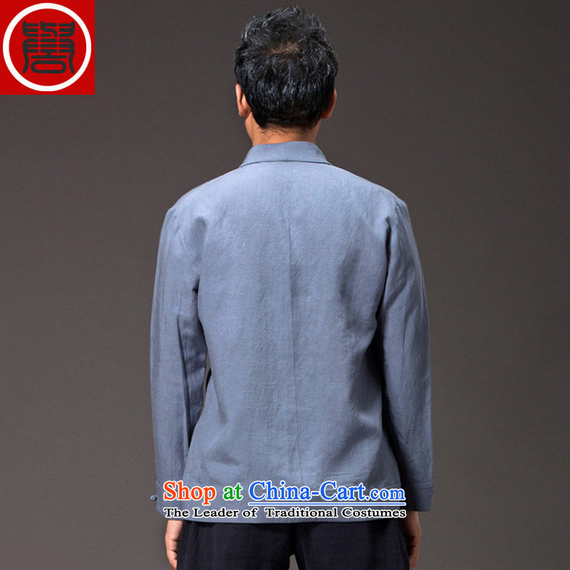 Renowned China wind men ball-Tang dynasty spring service men and long-sleeved Tencel Ma Han-meditation services jacket Chinese light blue XL, renowned (CHIYU) , , , shopping on the Internet