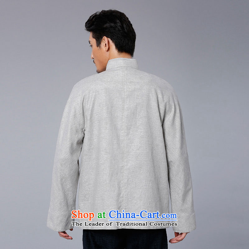 To Tang Dynasty Dragon 2015 autumn and winter New China wind men Flex-cotton Long-sleeve 15598 Light Gray Light Gray 50 to lung , , , shopping on the Internet