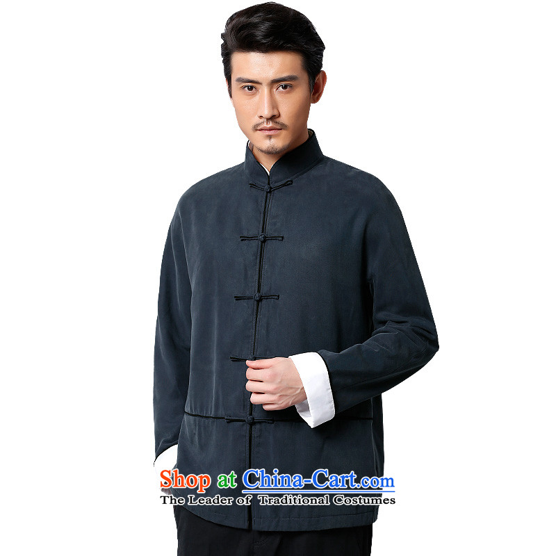 To Tang Dynasty Dragon 2015 autumn and winter New China wind men tencel jacket 15593 Deep Blue dark blue 46, to lung , , , shopping on the Internet