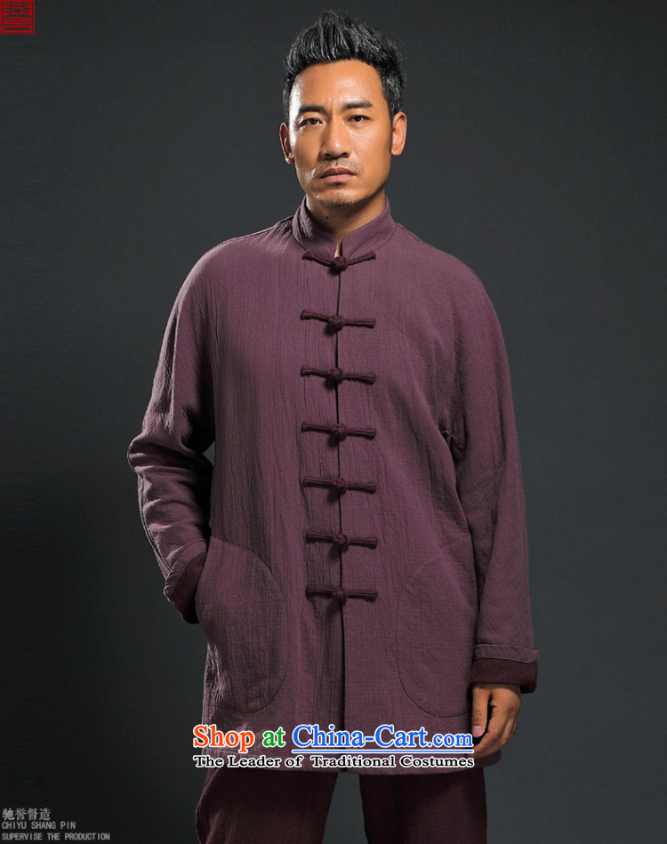 Renowned 2015 Men's Shirt jacket autumn Tang Dynasty Chinese long-sleeved jacket snap up linen china wind autumn improved Tang dynasty and the new dark blue L picture, prices, brand platters! The elections are supplied in the national character of distribution, so action, buy now enjoy more preferential! As soon as possible.
