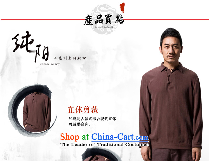 Renowned China wind lapel of long-sleeved T-shirt men Tang Dynasty Chinese male Han-han-disk-Sau San leisure clothes men's black XXXL picture, prices, brand platters! The elections are supplied in the national character of distribution, so action, buy now enjoy more preferential! As soon as possible.