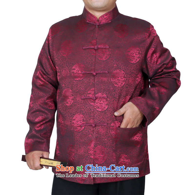 The Cave of the elderly new explosions in the autumn and winter 15 urges older men Tang dynasty jacket fall inside the national costumes W58 father folder/cotton wine red 175 yards, the ancestor of the elderly has been pressed shopping on the Internet