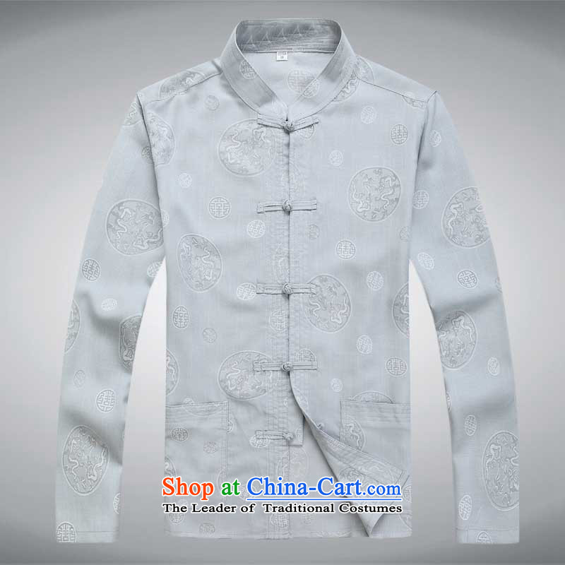 The OSCE in the summer and autumn of 2015 who new Tang dynasty in older daily leisure shirt Chinese Cardigan replacing old grandfather long-sleeved sweater male Tang dynasty white shirt 170/M, Europe Health (OULANGGE) , , , shopping on the Internet