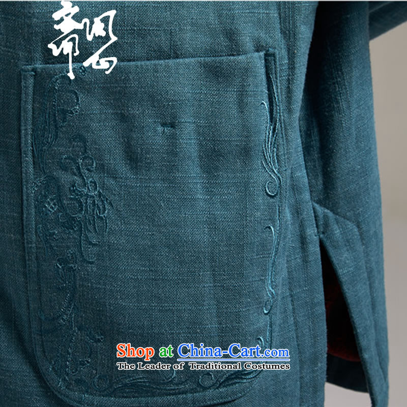 Q Shinsaibashi represented a health (men of autumn and winter new Chinese Tang dynasty collar robe jacket 2627 Blue XL, what Ramadan , , , shopping on the Internet