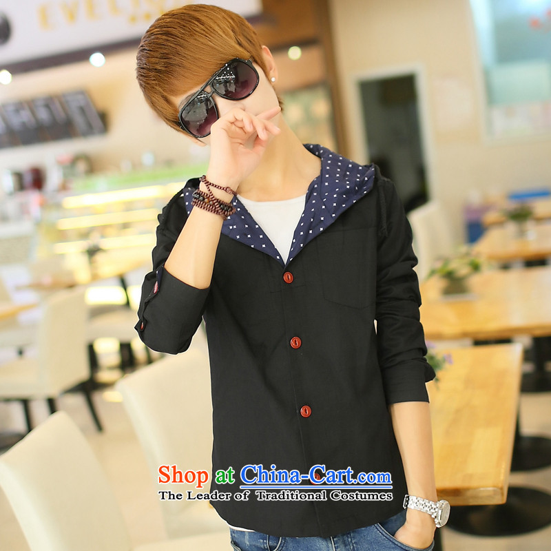 The autumn new jackets Jacket coat and men during the spring and autumn, attached with cap decorated in men's jackets XL SKYBLUE L a small code), Dan Jie Shi (DAN JIE SHI) , , , shopping on the Internet