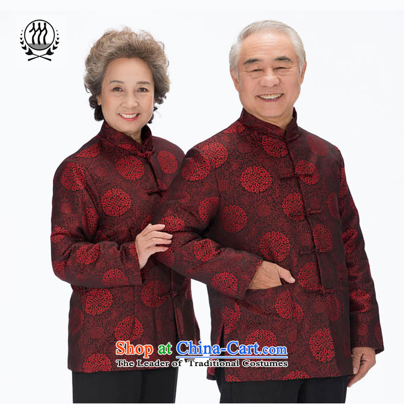 Bosnia and older women and men in line thre couples, Tang dynasty autumn and winter national costume design of the elderly over the life of Chinese Tang birthday with red wine lovers 2070 men XL/180 men, and thre line (gesaxing) , , , shopping on the Inte
