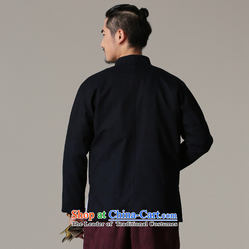 Jockeys Leopard Tang Dynasty who men fall 2015 new coats of pure cotton retro-tie china wind long-sleeved improved national costume designer brands dark blue XXL, jockeys Leopard (QIBAOLANG) , , , shopping on the Internet
