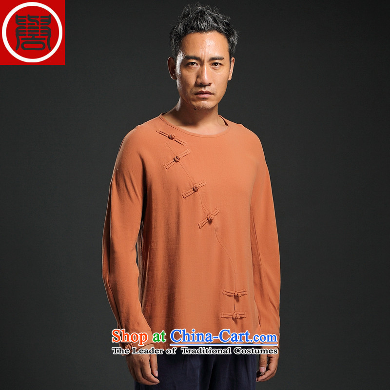 Renowned fall inside the new Tang dynasty retro men's long-sleeved linen ethnic Sau San Han-China wind ma disk backing detained renowned White, L (CHIYU) , , , shopping on the Internet