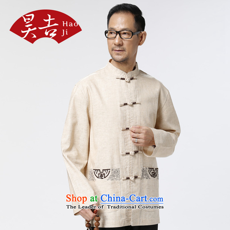 Ho-gil of the elderly men loaded autumn clothes of older persons in the jacket Tang older China wind Tang long-sleeved T-shirt with light gray , L Ho ji.... shopping on the Internet