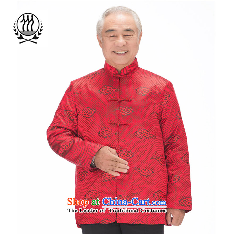 Thre line autumn and winter and new older women and men in couples with China wind patterns in older Tang Xiangyun blouses birthday golden marriage couples of Tang Dynasty F1221 red women XXL/185, thre line (gesaxing and Tobago) , , , shopping on the Inte