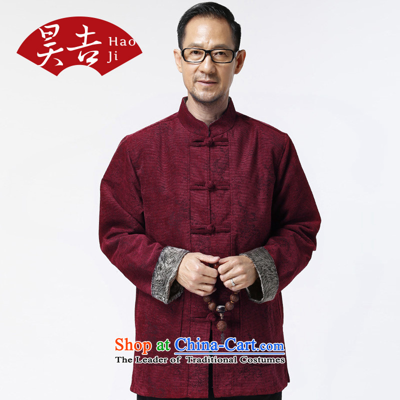 Ho Chi men older corduroy long-sleeved blouses flip gross short-sleeved jacket Tang older persons fall RED M HO ji.... shopping on the Internet